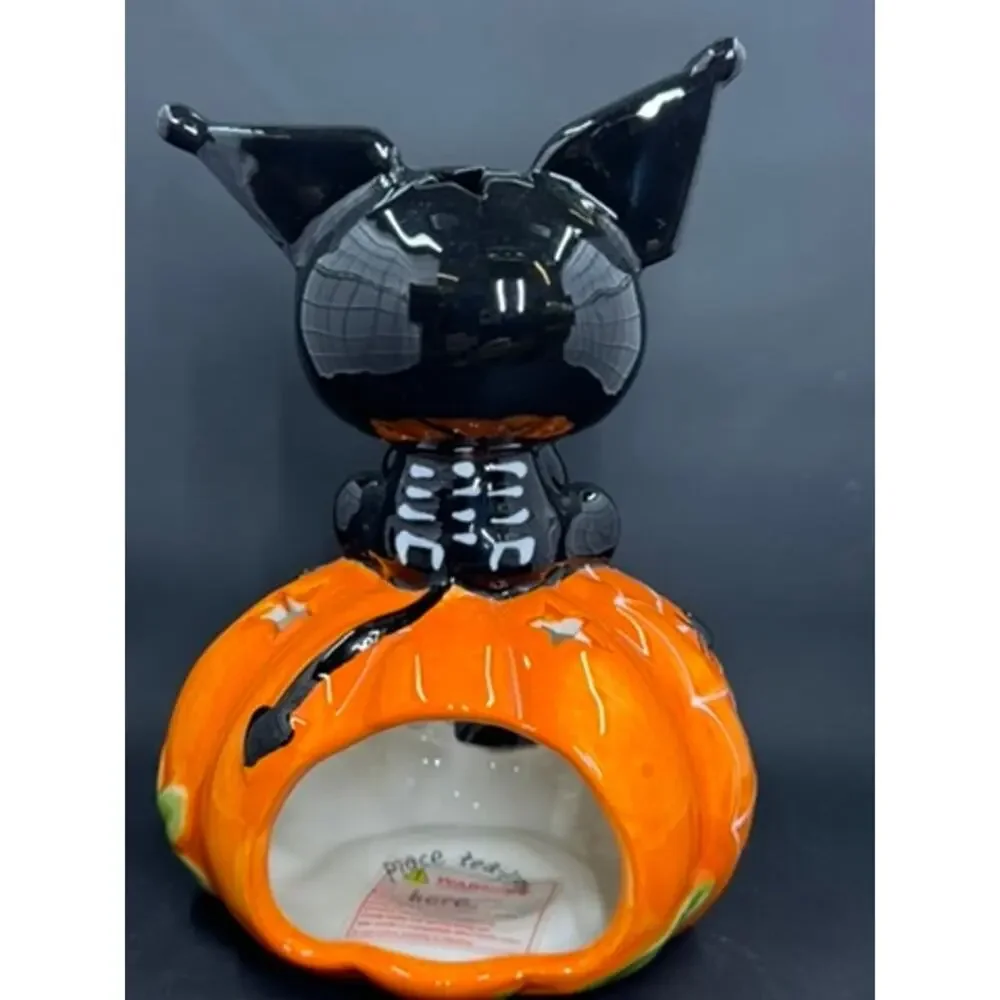 Kuromi On‎ Pumpkin T-Light Holder Halloween Black Hello Kitty